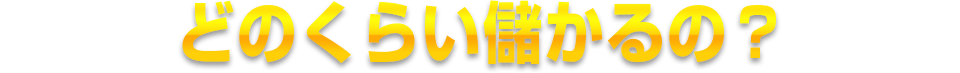 どのくらい儲かるの?