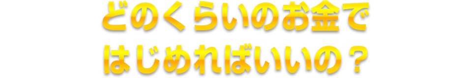 どのくらいのお金ではじめればいいの?