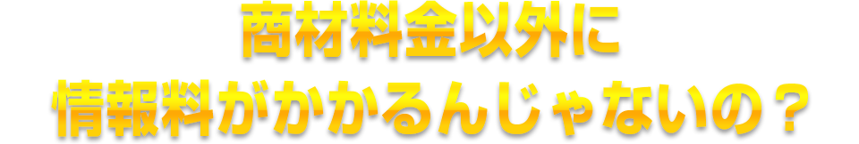 商材料金以外に情報料がかかるんじゃないの?
