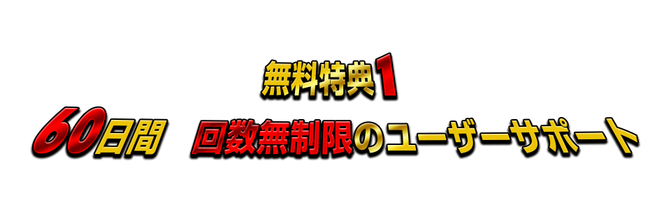 無料特典1 60日間 回数無制限のユーザーサポート